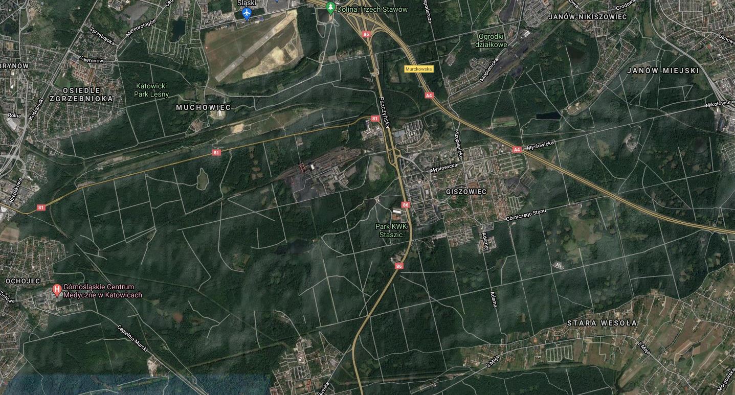 1 zl za jazde na rowerze Mapa dostepnych sciezek lesnych Poludnie i zachod Katowic przyklad