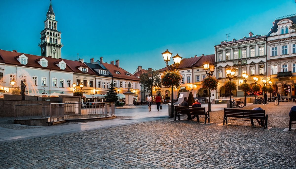 Bielsko Biala Rynek noca 2