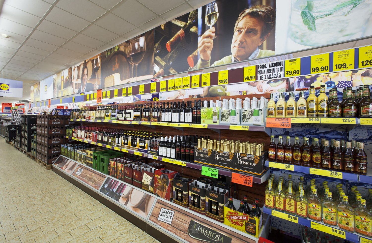 LIDL prodejna alkohol