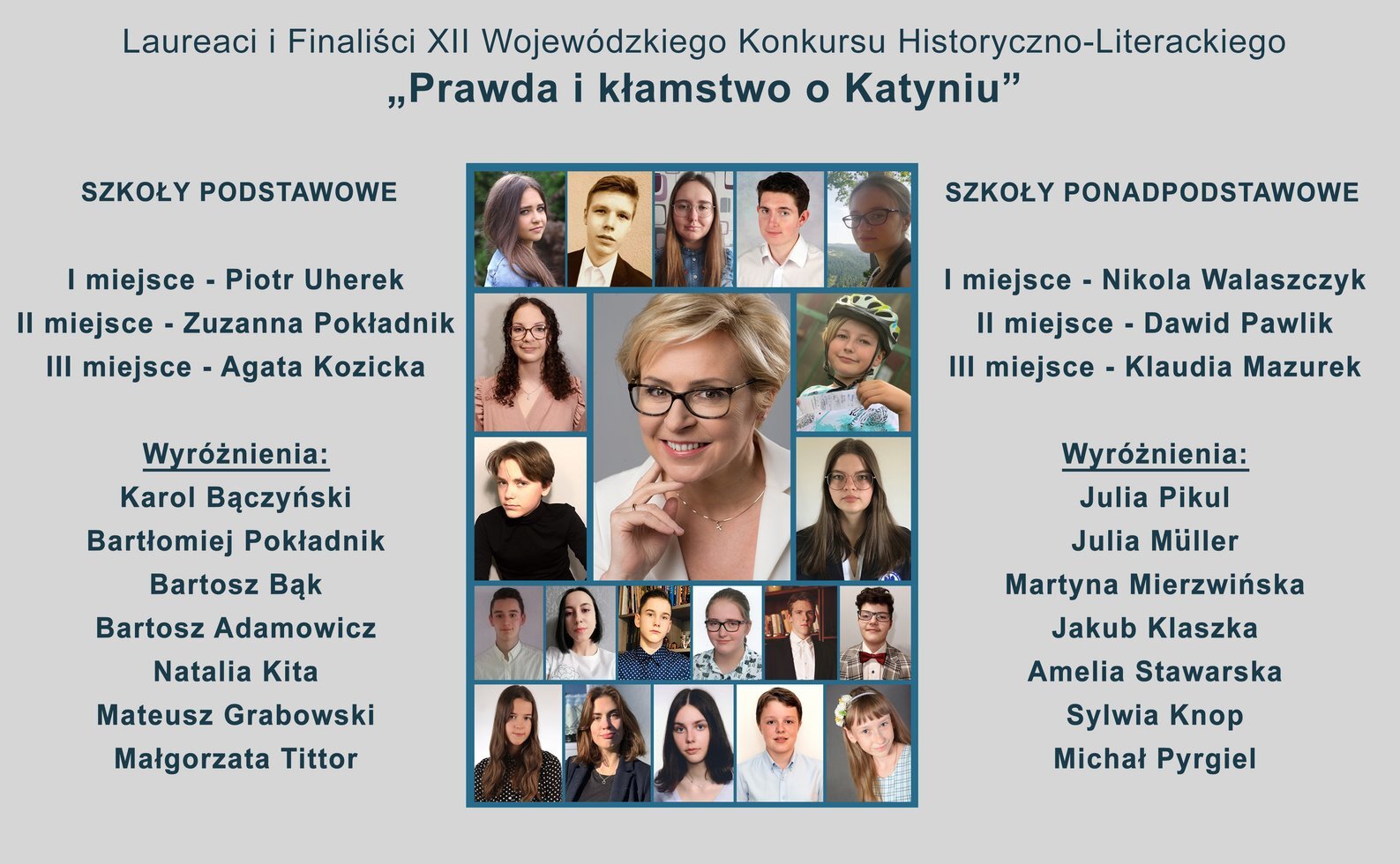 Laureaci i finalisci XII Wojewodzkiego Konkursu Prawda i klamstwo o Katyniu