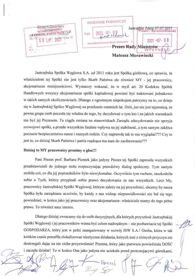 List poparcia 1