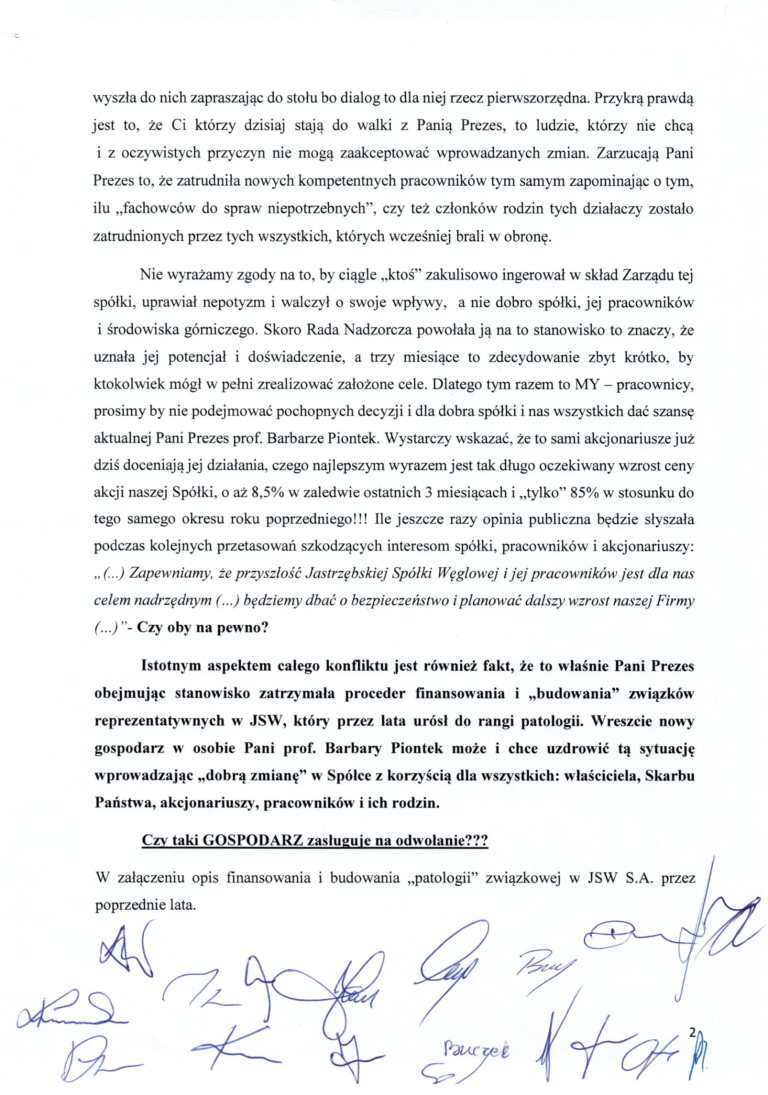 List poparcia 2
