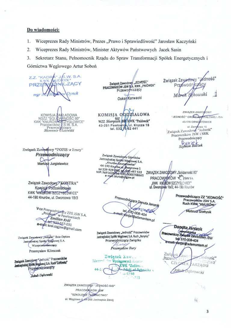 List poparcia 3