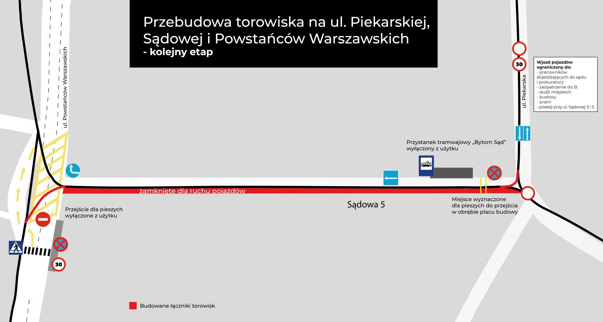 Mapa ulica Sadowa Kolejny etap