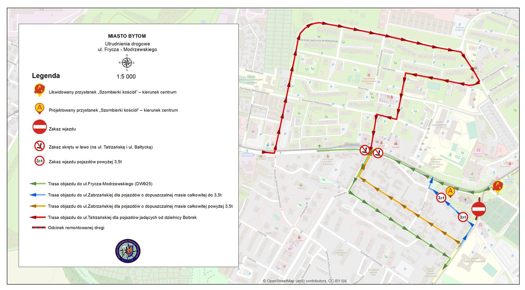 Mapa objazdow