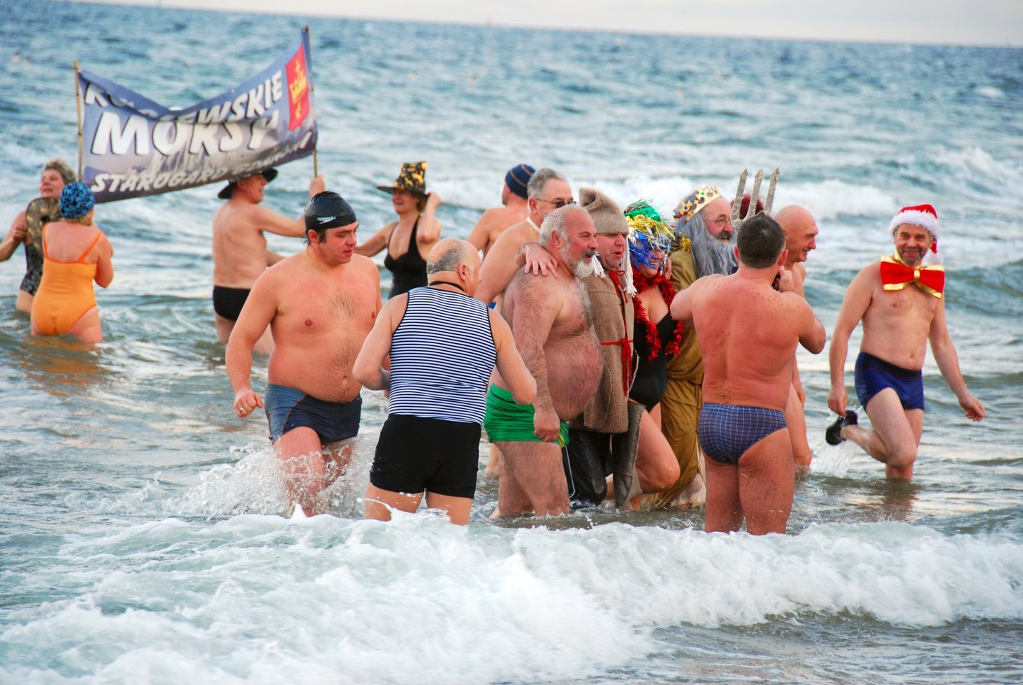 Morsy witaja Nowy Rok 2009 w Gdansku Jelitkowie