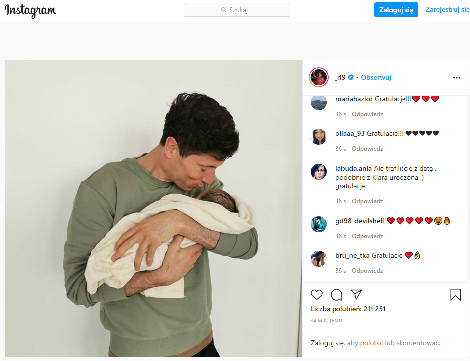 Robert Lewandowski znowu ojcem