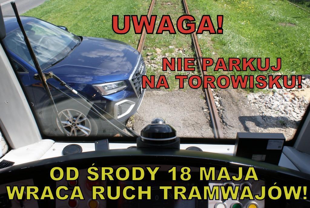 Sosnowiec Andersa powrot tramwajow ulotka