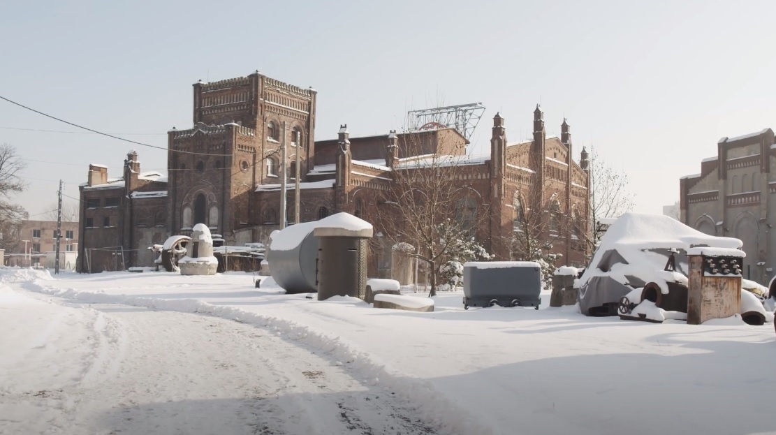 Teren zewnetrzny Muzeum budynki foto do materialu