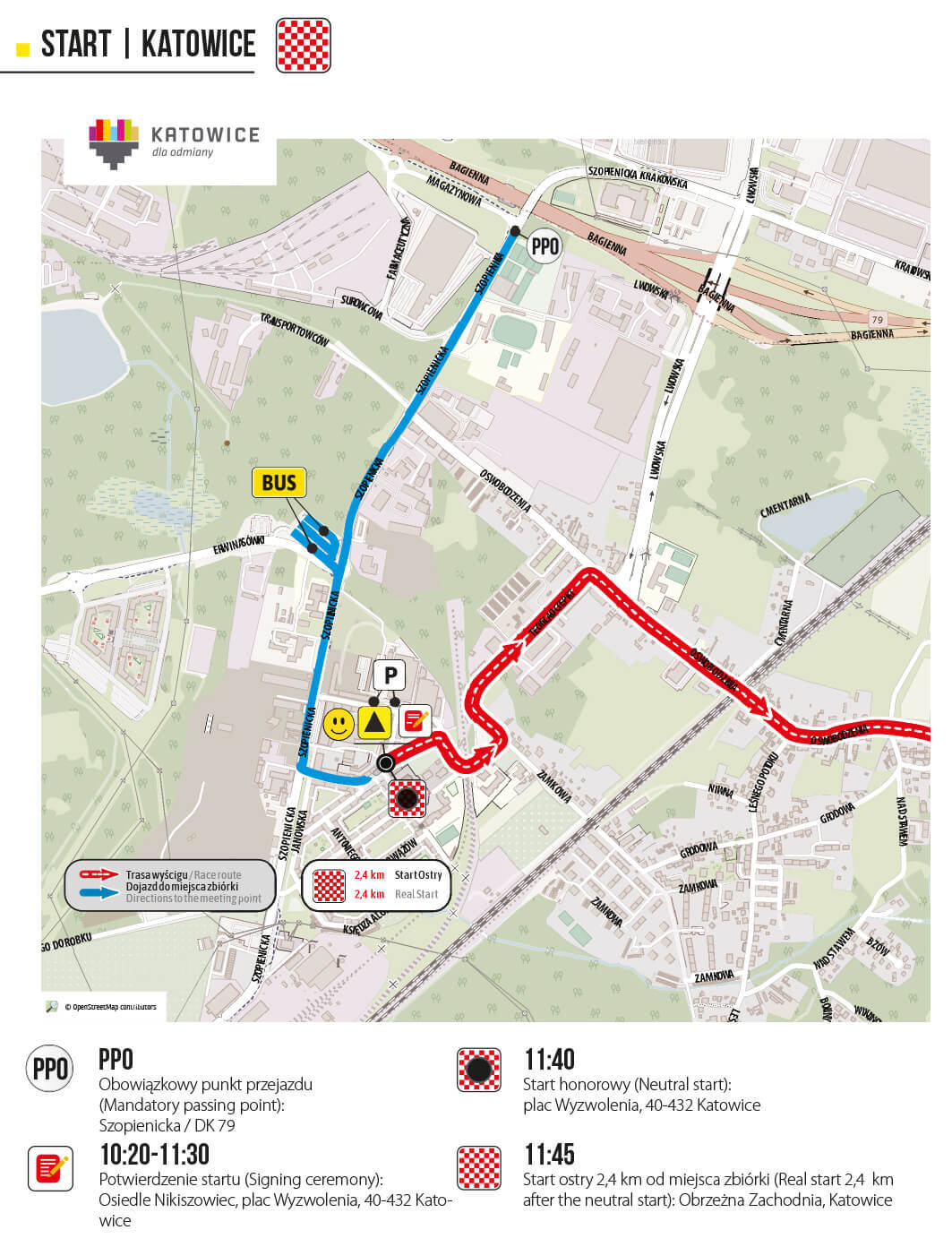 Tour de Pologne w Katowicach mapa