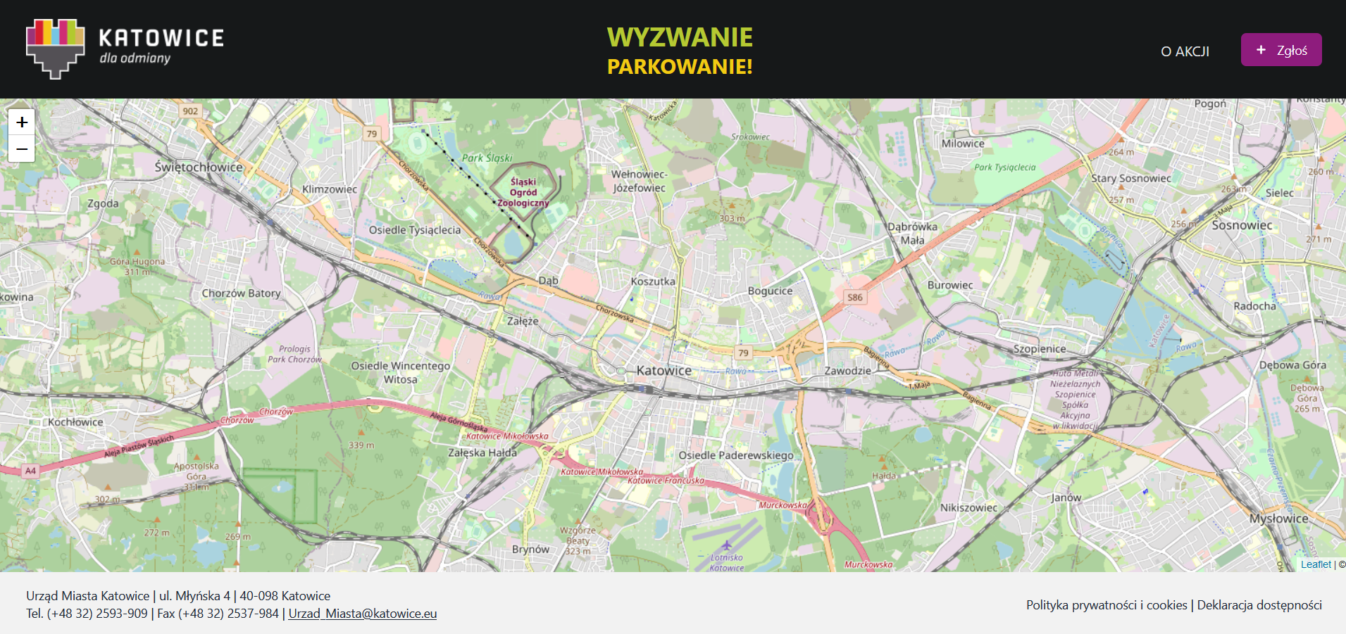 Wyzwanie parkowanie mapa