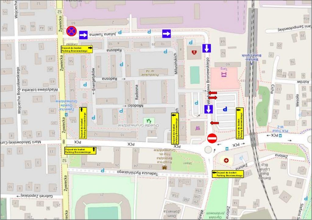 Zmiana organizacji ruchu na ulicy Broniewskiego oraz Tuwima mapka MZD