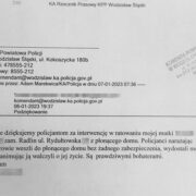 Podziękowania dla policjantów