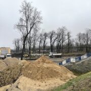 Wycinka drzew w pobliżu centrum przesiadkowego