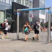 Kurtyna wodna na katowickim Rynku Fot KAW