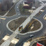 Linie tramwajowe nr 21 22 28﻿ wracają na petlę w Dąbrowie Góniczej