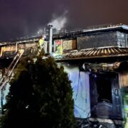 Pozar restauracji w piekarach