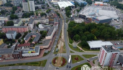20220727 001 pl dg centrum przebudowa torowiska tramwajowego dron