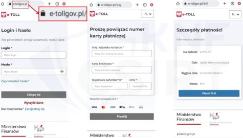 falszywa strona e TOLL