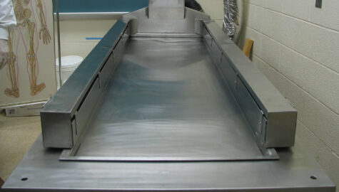 Cadaver dissection table long shot