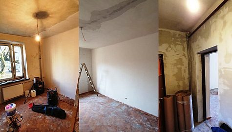 Remontowany pustostan przy Dietla
