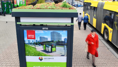 To pierwszy z 22 przystanków który powstał w ramach projektu Zielony przystanek na wiosnę realizowanego przez Katowice i firmę AMS Fot AMS