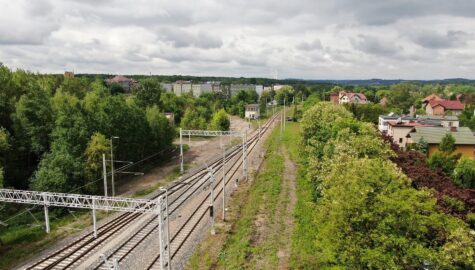 Csm Linia kolejowa 142 w Katowicach Kostuchnie widok z lotu ptaka na tory i siec trakcyjna fot Adam Roik 5aeb6d0652