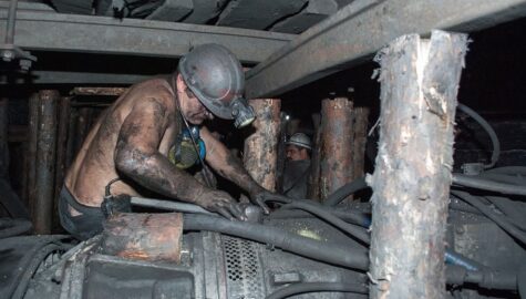 Miner underground repair work