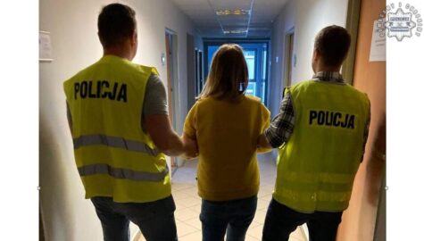 Pijana przyjechala na komende