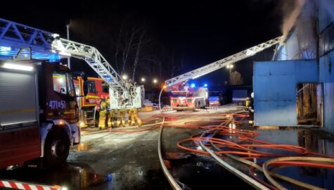 Pożar hali w rybniku