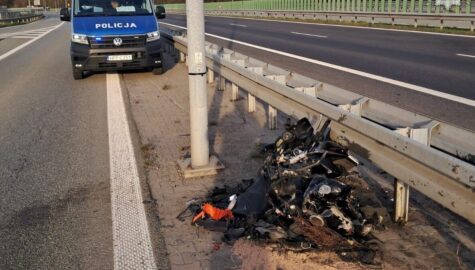 Wypadek motocyklisty skoczów