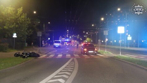 Wypadek motocyklisty w tychach