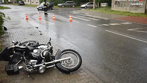 Wypadek motocyklisty