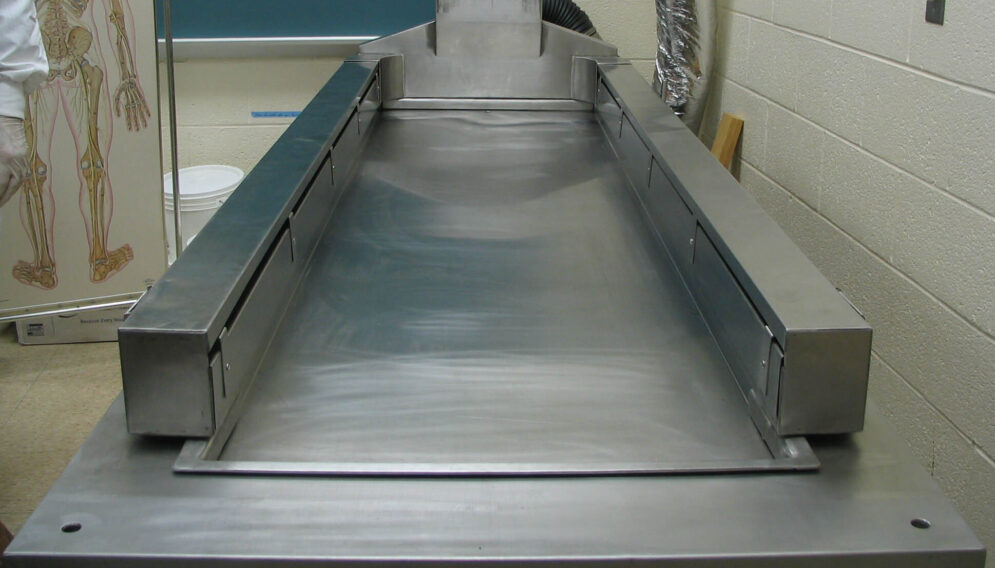 Cadaver dissection table long shot