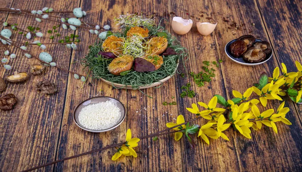 Jajka faszerowane grzybami shitake 3 De Care scaled