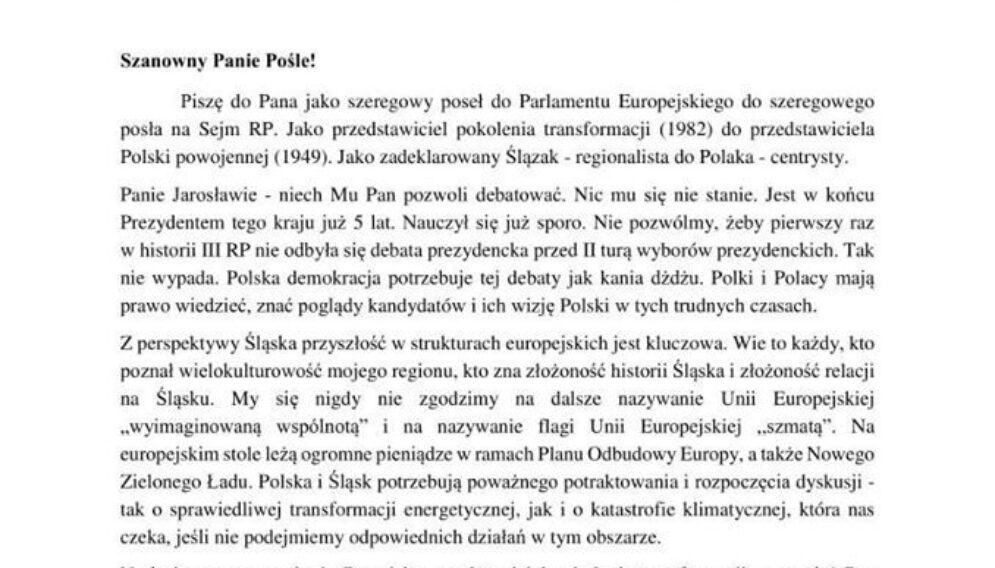 List L Kohuta do Kaczynskiego