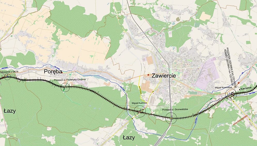 Obwodnica Poreby i Zawiercie GDD Ki A mapa scaled