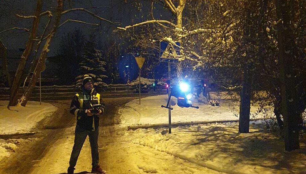 kontrole dymu dronem w Mysłowicach