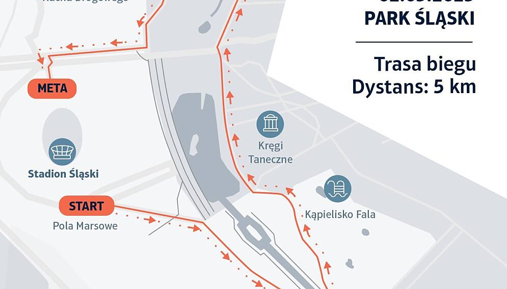 Bieg dla flagi trasa