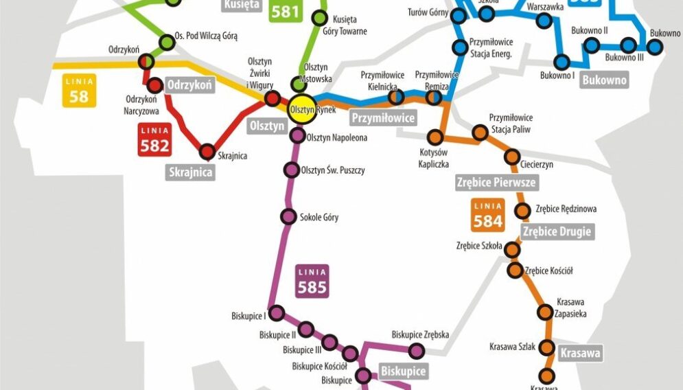 Mapa autobusy trasy