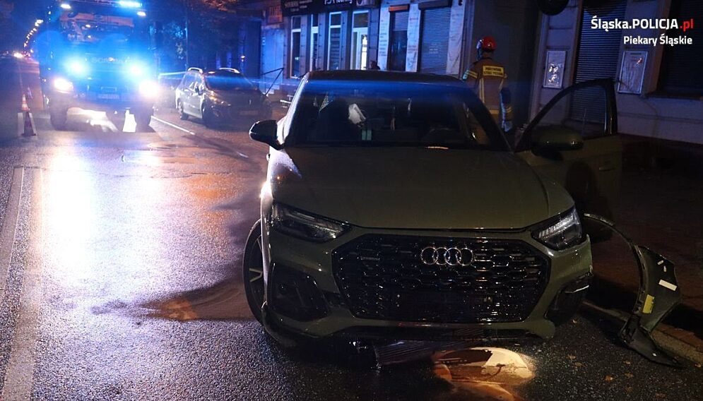 Pijana uderzyla w budynek