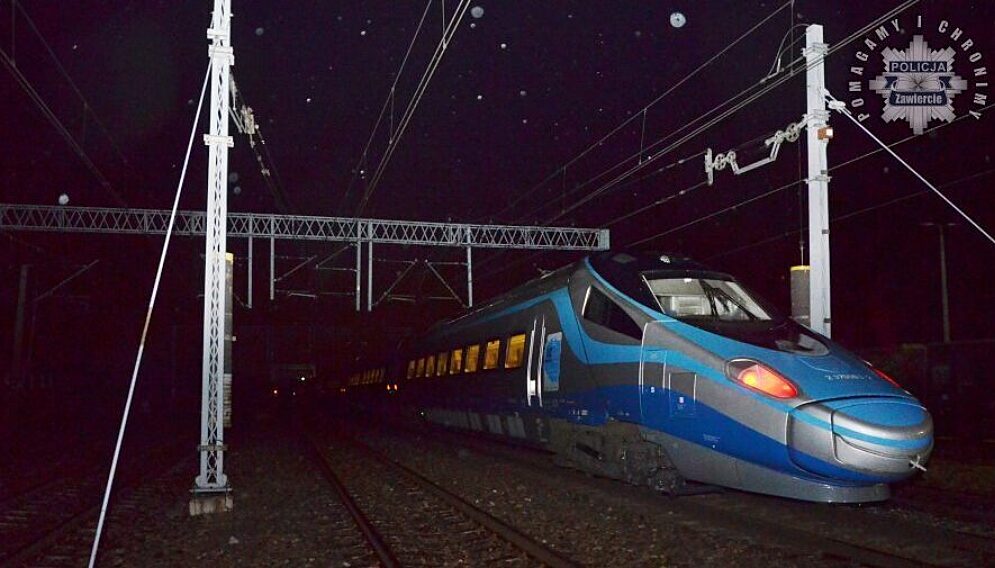 Potracenie przez pociag łazy