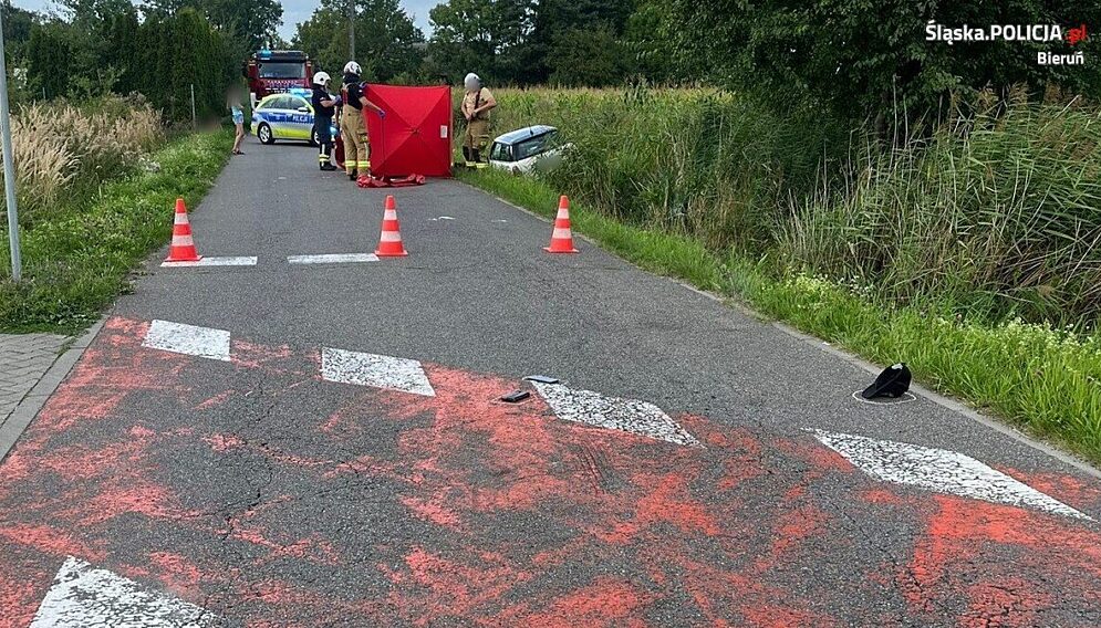 Potracenie rowerzysty w bieruniu