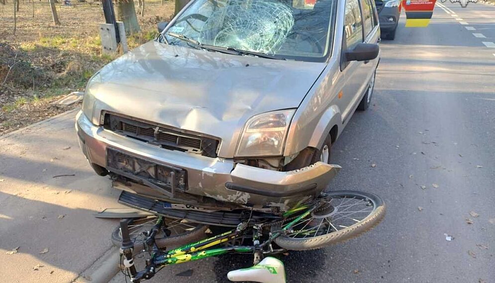 Potracenie rowerzysty w gorzycach