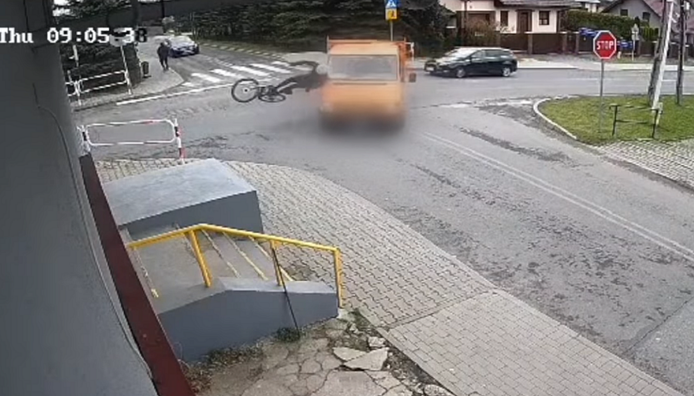 Potrącenie rowerzysty w myslowicach