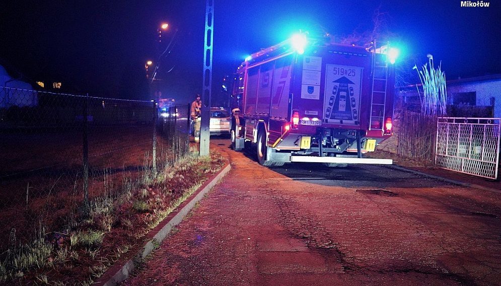 Pozar w laziskach gornych