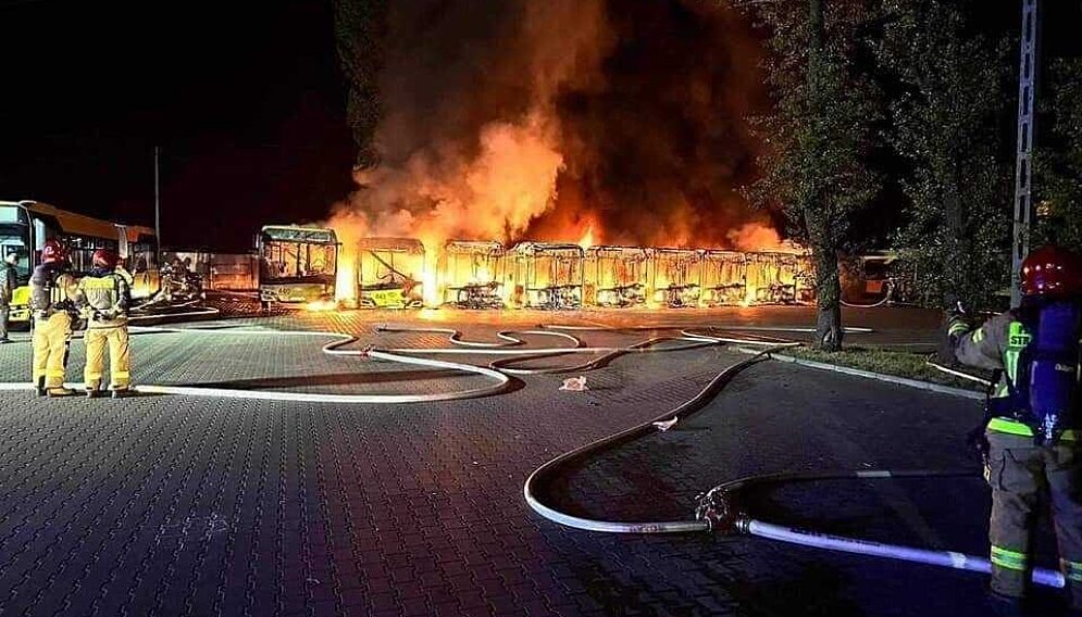 Pożar autobusów