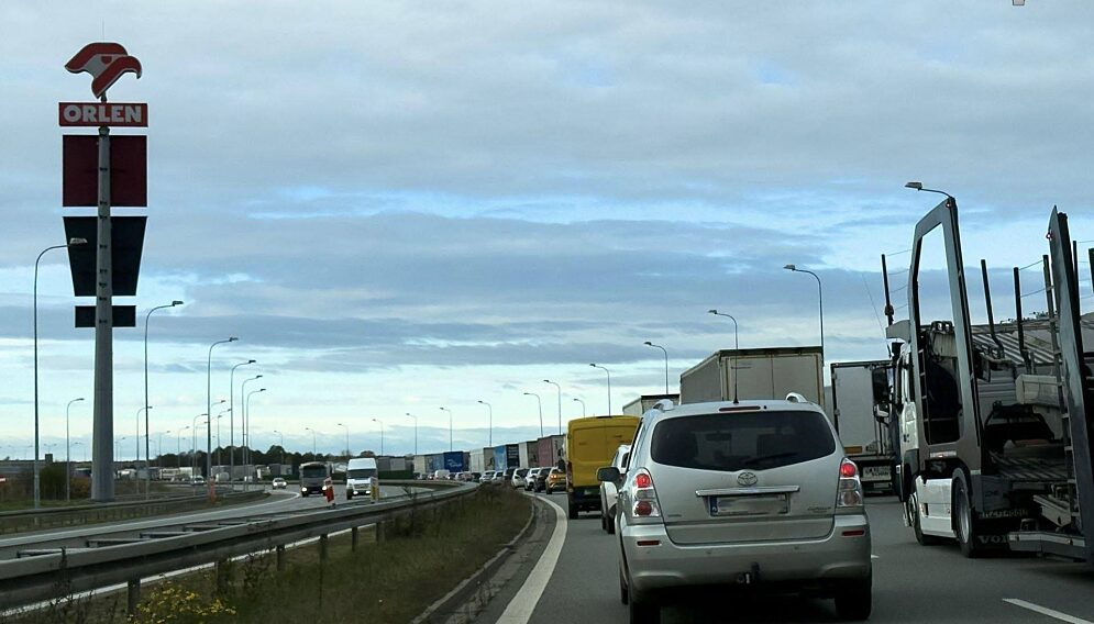 Pożar samochodu na a1