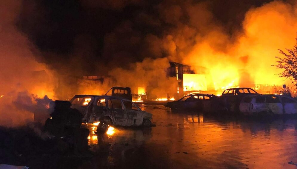 Pożar wysypiska w sosnowcu