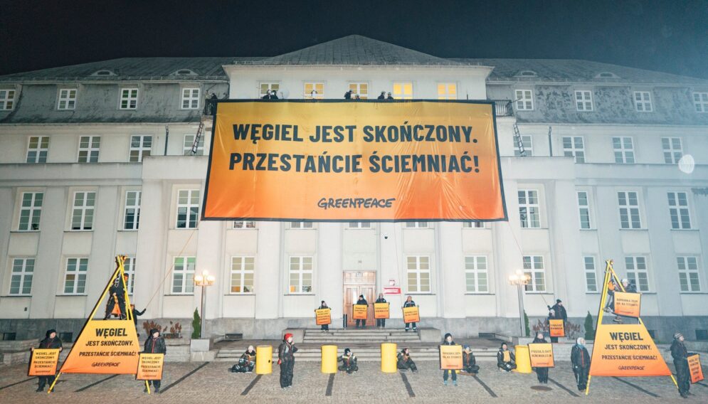 Protest greenpeace katowice